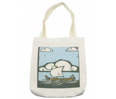 Greek Galley with Oars Sail Tote Bag