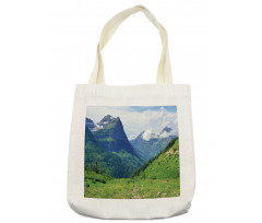 Summer Cloudy Peaks and Grass Tote Bag