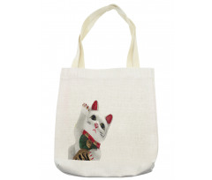 Lucky Cat Neko Waveing Tote Bag