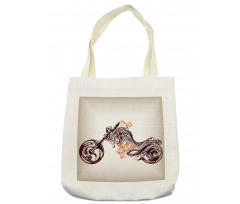 Curvy Floral Bike Tote Bag