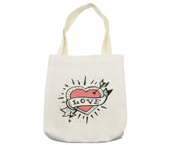 Motifs and Heart Drawing Tote Bag