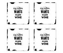 Funny Drinking Words Wine Coaster Set Of Four