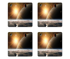 Moons Universe Earth Coaster Set Of Four