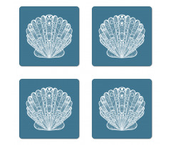 Zentangle Look Sea Shell Coaster Set Of Four