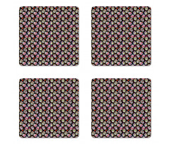 Sugar Skulls Flowers Coaster Set Of Four