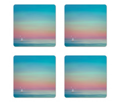Ombre Calm Sea Tides Artwork Coaster Set Of Four