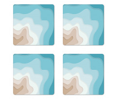 Geode Look Abstract Sea Art Coaster Set Of Four