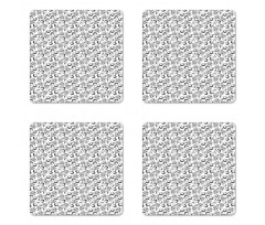 Beetroots Sketch Pattern Coaster Set Of Four