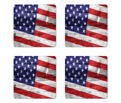 America Patriotic Day Coaster Set Of Four