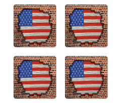 American National Flag Coaster Set Of Four