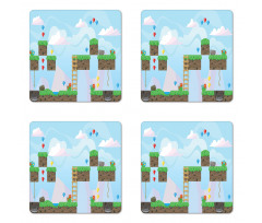 Vintage Game Platform Art Coaster Set Of Four