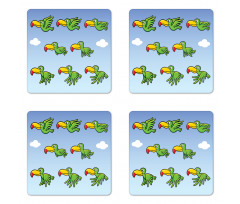 Animated Game Bird Toucan Coaster Set Of Four