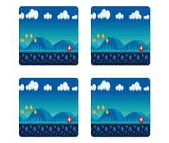 8-Bit Inspired Game Platform Coaster Set Of Four