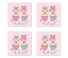 Couples Cupcakes Romantic Coaster Set Of Four