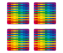 Vibrant Tones Multicolored Coaster Set Of Four