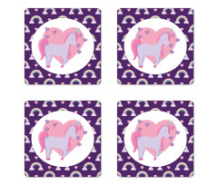 Pony Hearts Rainbows Coaster Set Of Four