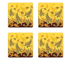 Turkish Floral Ornaments Coaster Set Of Four