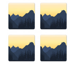 Mountainous Landscape Scene Coaster Set Of Four