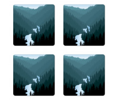 Mountains Forest and River Coaster Set Of Four