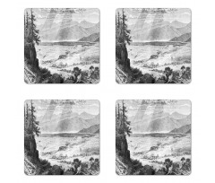 Village of Zakopane in Tatra Coaster Set Of Four