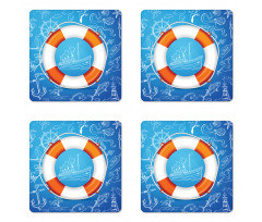 Palm Tree Island Octopus Coaster Set Of Four