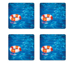 Clear Swimming Pool Coaster Set Of Four