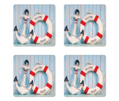 Anchor and Life Buoy Coaster Set Of Four