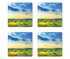 Sunset in Tuscany Rural Coaster Set Of Four