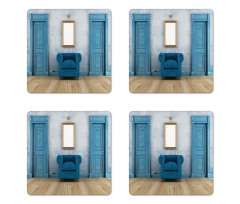 Empty Old Living Room Coaster Set Of Four