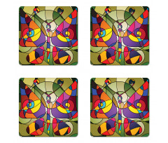 Abstract Butterfly Art Coaster Set Of Four