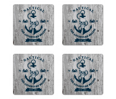 Anchor Skull Rope Sea Coaster Set Of Four