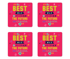 Motivational Typography Coaster Set Of Four