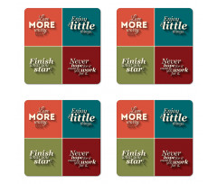 Love More Worry Less Coaster Set Of Four