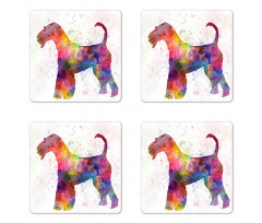 Funny Watercolor Terrier Coaster Set Of Four