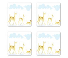 Simplistic Cheery Dogs Coaster Set Of Four