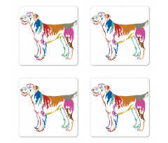 Terrier Shadows Sketch Coaster Set Of Four