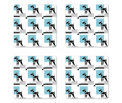 Simplistic Modern Terrier Coaster Set Of Four