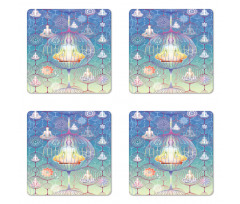 Meditation Yoga Chakra Zen Coaster Set Of Four