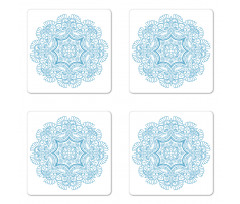 Monotone Floral Round Coaster Set Of Four