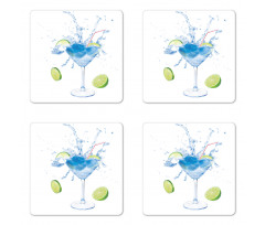 Martini Splashing Lime Coaster Set Of Four