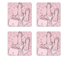 Feminine Clutch Stiletto Coaster Set Of Four