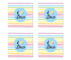 I Love Dad Design Coaster Set Of Four