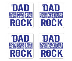 Grungy Dad You Rock Coaster Set Of Four