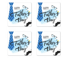Dad Items and Words Coaster Set Of Four