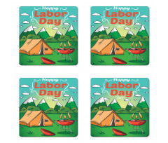 Mountainous Landscape Coaster Set Of Four