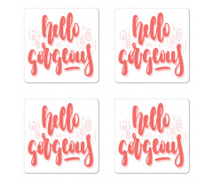 Typography Coaster Set Of Four