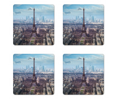 View of Eiffel Tower Coaster Set Of Four