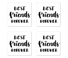 Monochrome Love Forever Coaster Set Of Four