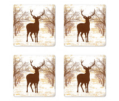 Rustic Silhouette Art Coaster Set Of Four