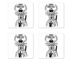 Sarcastic Humor Sketch Coaster Set Of Four